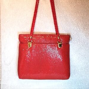 Vintage Another Y&S Original Red Metal Mesh Bag 10" x 11" Holiday Party